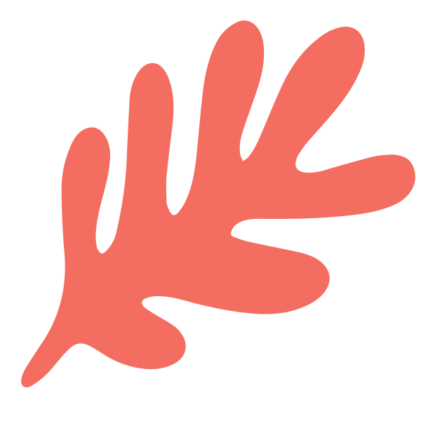 Coral leaf cut-out shape for Wander